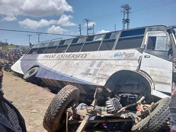 File image of Pwani University bus involved in an accident